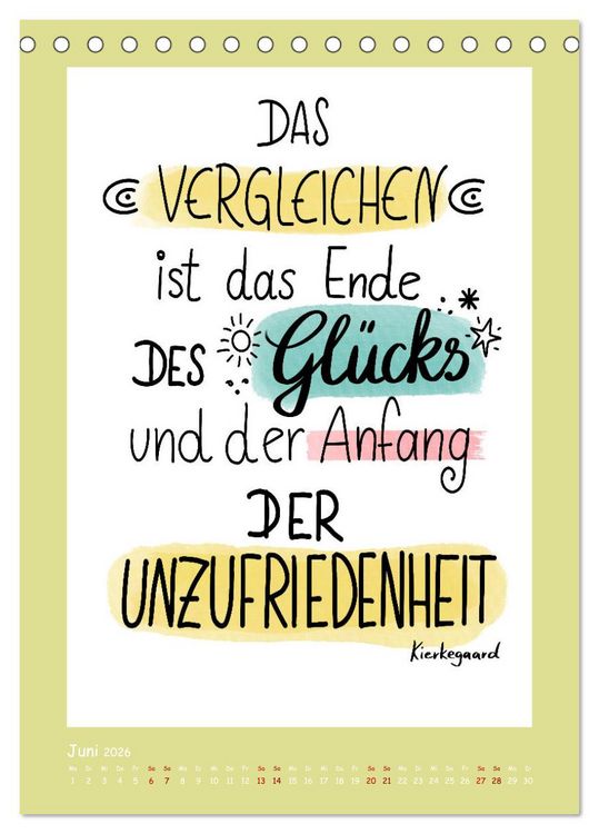 Produktbild: Nachgedacht-Spr&uuml;che und Zitate (Tischkalender 2026 DIN A5 hoch), CALVENDO Monatskalender