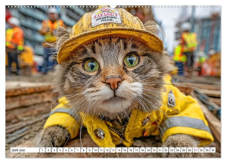 Produktbild: Katzipations - Berufskatzen im Einsatz (hochwertiger Premium Wandkalender 2026 DIN A2 quer), Kunstdruck in Hochglanz