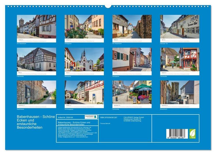 Produktbild: Babenhausen - Sch&ouml;ne Ecken und erstaunliche Besonderheiten (hochwertiger Premium Wandkalender 2027 DIN A2 quer), Kunstdruck in Hochglanz