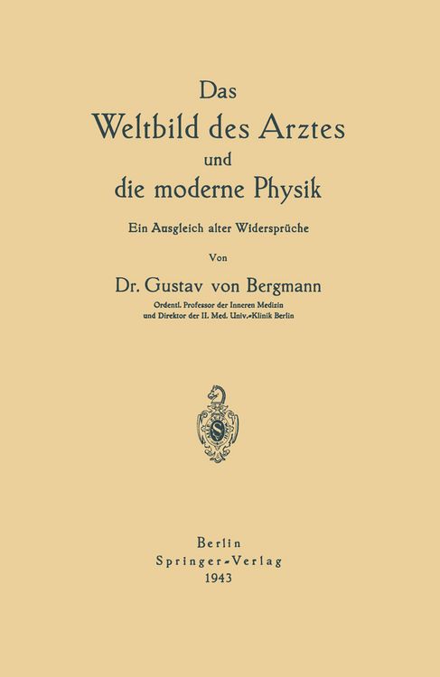 Produktbild: Das Weltbild des Arztes und die moderne Physik