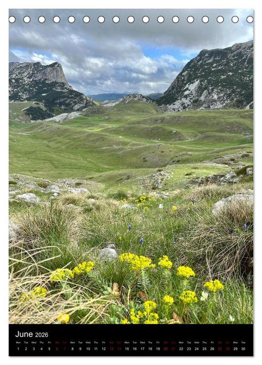 Produktbild: Durmitor &mdash; Majestic Peaks of Montenegro (Desk Calendar 2026 DIN A5 portrait), CALVENDO 12 Month DeskCalendar