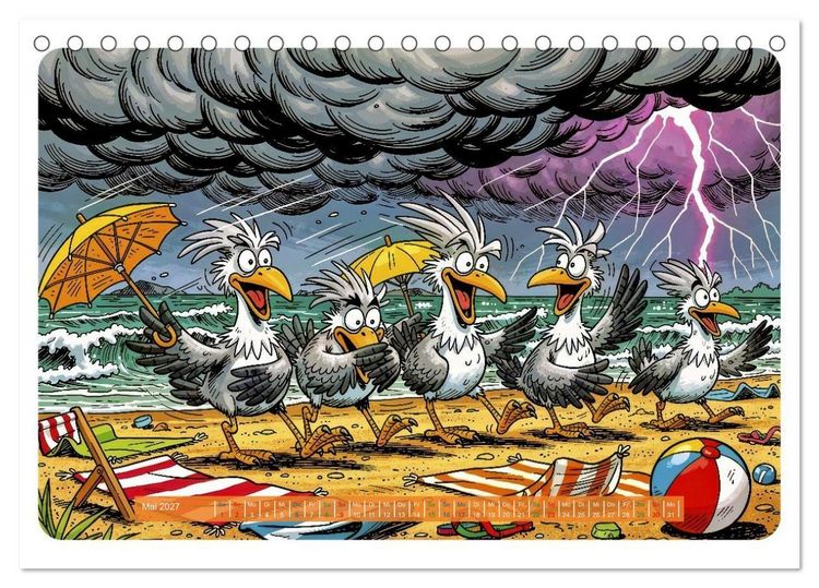 Produktbild: Lustige Sturmv&ouml;gel - Comic (Tischkalender 2027 DIN A5 quer), CALVENDO Monatskalender