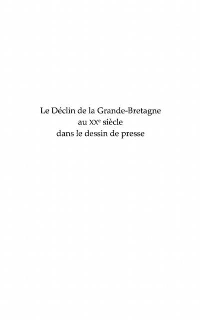 Produktbild: Le declin de la Grande-Bretagne au XXe siecle dans le dessin de presse
