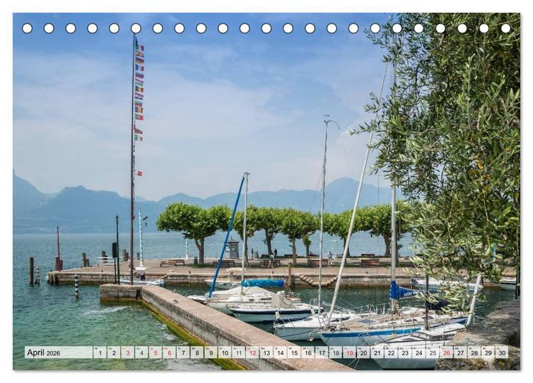 Produktbild: GARDASEE Die sch&ouml;nsten Uferpromenaden (Tischkalender 2026 DIN A5 quer), CALVENDO Monatskalender
