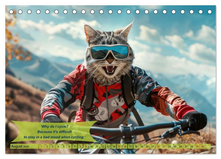 Produktbild: Funny charming animals on a bicycle (Desk Calendar 2026 DIN A5 landscape), CALVENDO 12 Month DeskCalendar