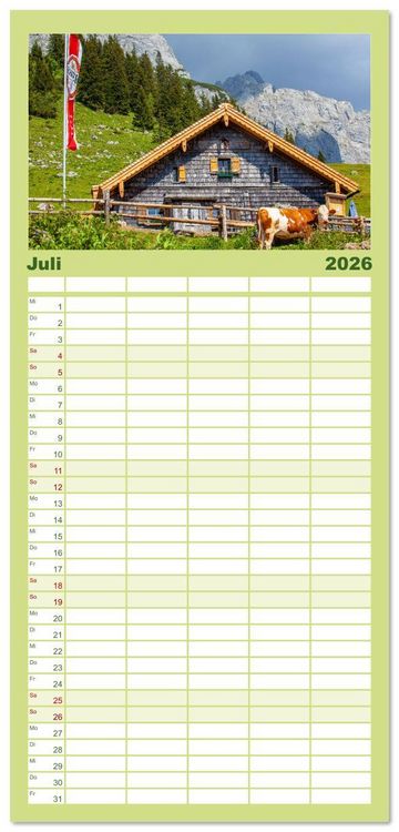 Produktbild: Familienplaner 2026 - Annaberg und Lung&ouml;tz mit 5 Spalten (Wandkalender, 21 x 45 cm) CALVENDO