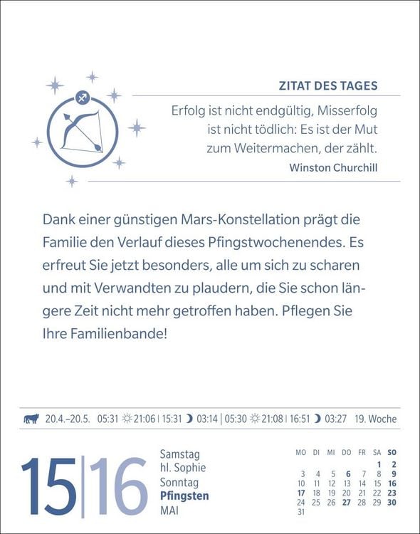 Produktbild: Sch&uuml;tze Sternzeichenkalender 2027 - Tagesabrei&szlig;kalender - Ihr Horoskop f&uuml;r jeden Tag