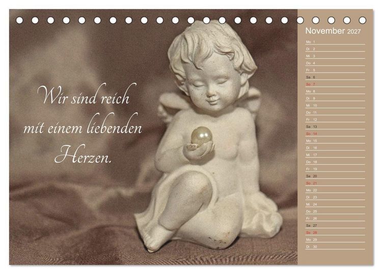 Produktbild: Engel - Die Worte der Liebe (Tischkalender 2027 DIN A5 quer), CALVENDO Monatskalender