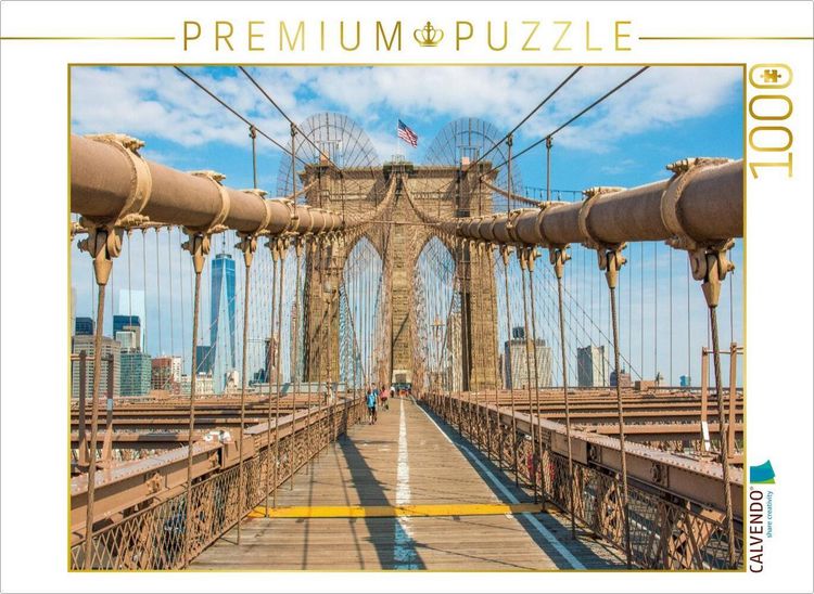 Produktbild: CALVENDO Puzzle Brooklyn Bridge und Skyline | 1000 Teile Lege-Gr&ouml;&szlig;e 64x48cm Foto-Puzzle f&uuml;r gl&uuml;ckliche Stunden