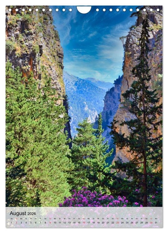 Produktbild: Naturerlebnis Samaria Schlucht auf Kreta (Wandkalender 2026 DIN A4 hoch), CALVENDO Monatskalender