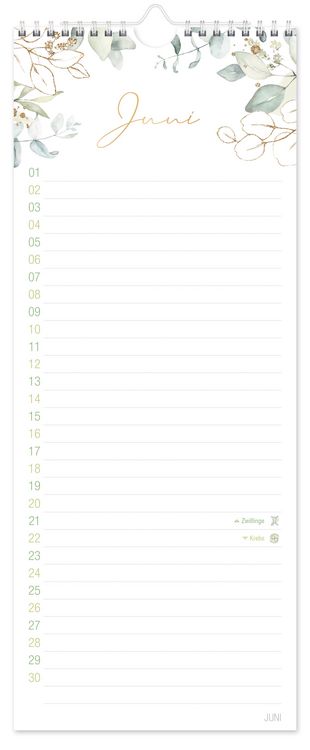 Produktbild: Geburtstagsplaner Wandkalender kompakt