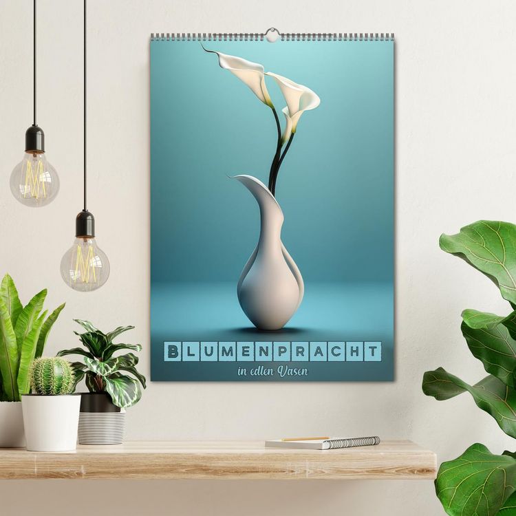 Produktbild: Blumenpracht in edlen Vasen (Wandkalender 2026 DIN A2 hoch), CALVENDO Monatskalender