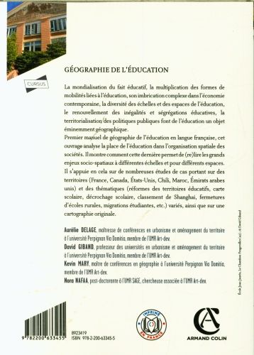 Produktbild: G&eacute;ographie de l'&eacute;ducation : concepts, enjeux et territoires