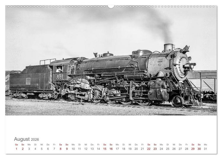 Produktbild: US-Dampflokomotiven (Wandkalender 2026 DIN A2 quer), CALVENDO Monatskalender