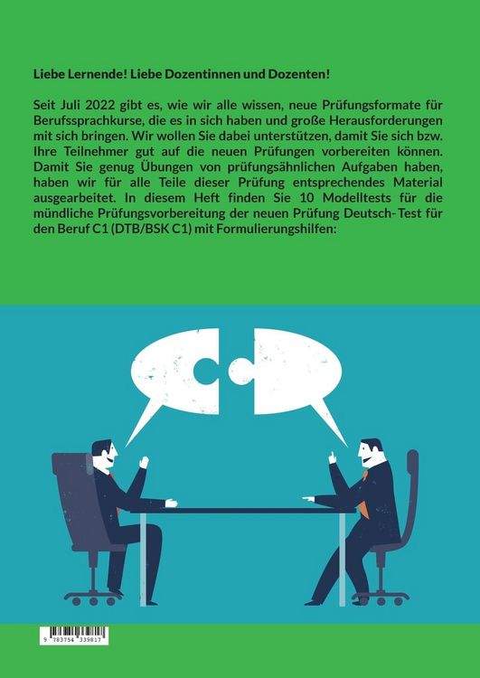 Produktbild: M&uuml;ndliche Pr&uuml;fung Deutsch f&uuml;r den Beruf DTB/BSK C1