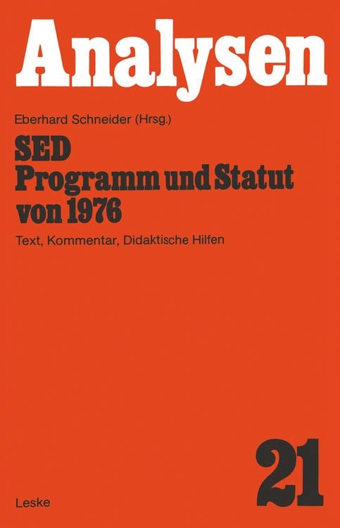 Produktbild: SED &mdash; Programm und Statut von 1976