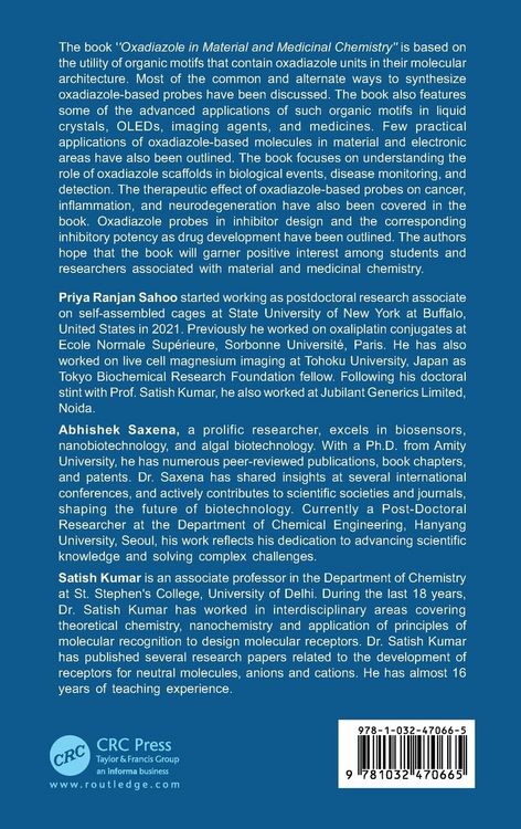 Produktbild: Oxadiazole in Material and Medicinal Chemistry