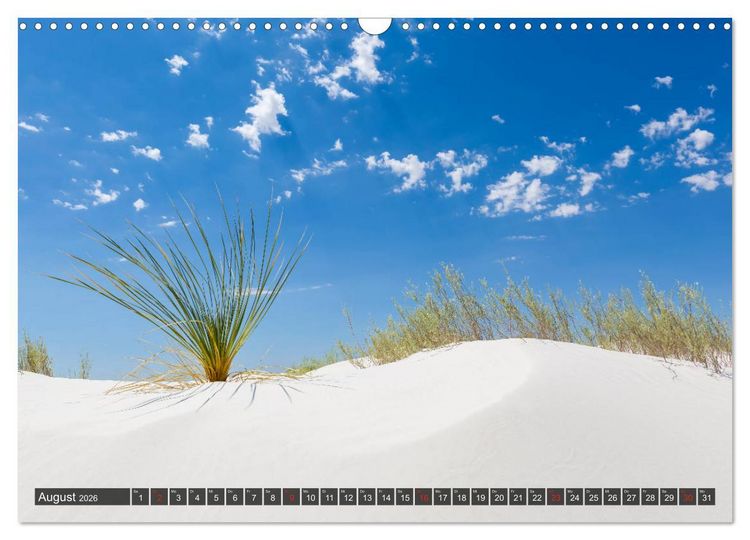 Produktbild: WHITE SANDS Die wei&szlig;e W&uuml;ste in New Mexico (Wandkalender 2026 DIN A3 quer), CALVENDO Monatskalender