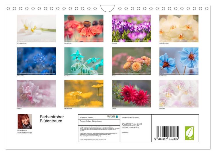 Produktbild: Farbenfroher Bl&uuml;tentraum (Wandkalender 2026 DIN A4 quer), CALVENDO Monatskalender