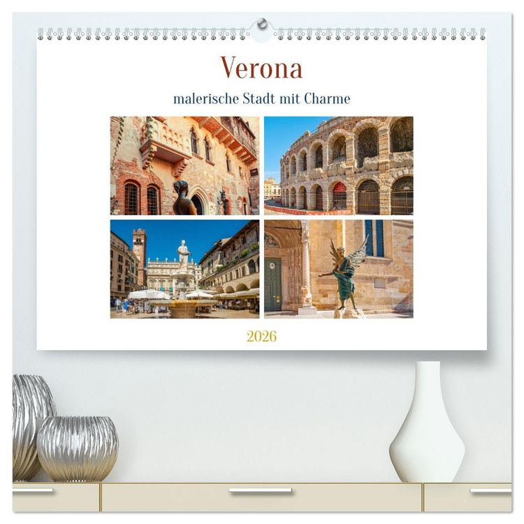 Produktbild: Verona - malerische Stadt mit Charme (hochwertiger Premium Wandkalender 2026 DIN A2 quer), Kunstdruck in Hochglanz