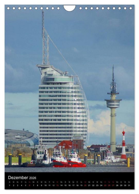 Produktbild: Bremerhaven an der Nordsee (Wandkalender 2026 DIN A4 hoch), CALVENDO Monatskalender