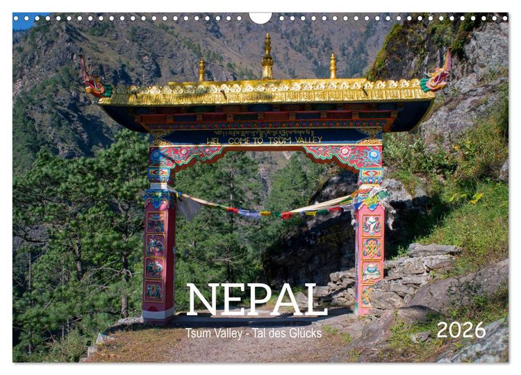 Produktbild: Nepal Tsum Valley - Tal des Gl&uuml;cks (Wandkalender 2026 DIN A3 quer), CALVENDO Monatskalender