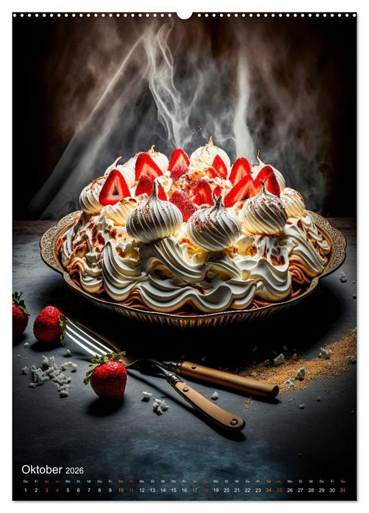 Produktbild: Desserts - S&uuml;&szlig;e K&ouml;stlichkeiten zum Dahinschmelzen (hochwertiger Premium Wandkalender 2026 DIN A2 hoch), Kunstdruck in Hochglanz