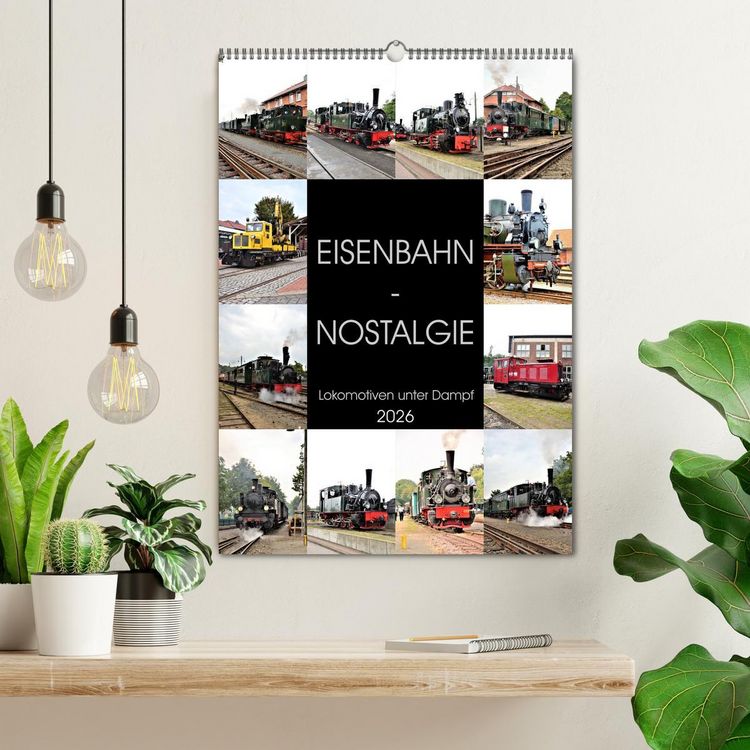 Produktbild: EISENBAHN - NOSTALGIE - 2026 (Wandkalender 2026 DIN A2 hoch), CALVENDO Monatskalender