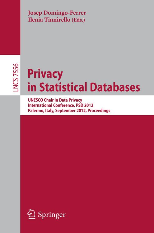 Produktbild: Privacy in Statistical Databases