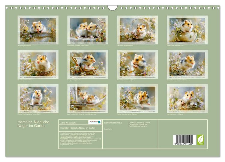 Produktbild: Hamster. Niedliche Nager im Garten (Wandkalender 2027 DIN A3 quer), CALVENDO Monatskalender