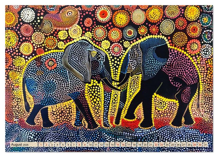 Produktbild: Abstraktes Afrika - Wilde Savanne in leuchtenden Farben (hochwertiger Premium Wandkalender 2026 DIN A2 quer), Kunstdruck in Hochglanz