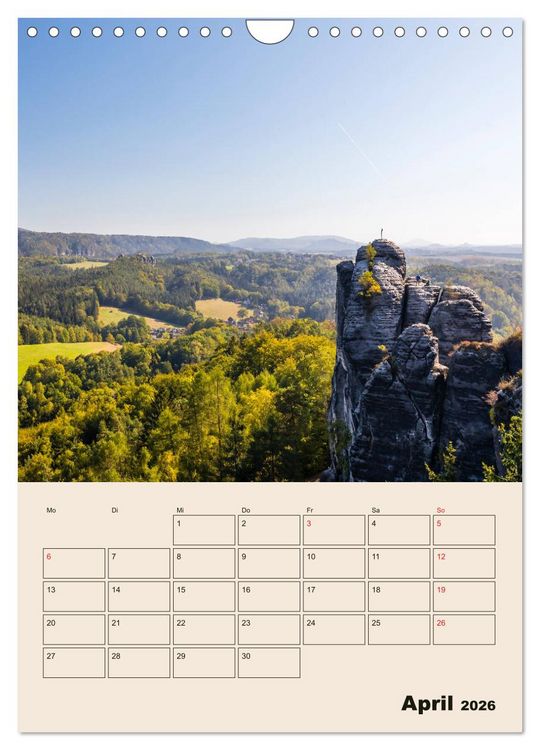 Produktbild: Zauberhafte S&auml;chsische Schweiz (Wandkalender 2026 DIN A4 hoch), CALVENDO Monatskalender