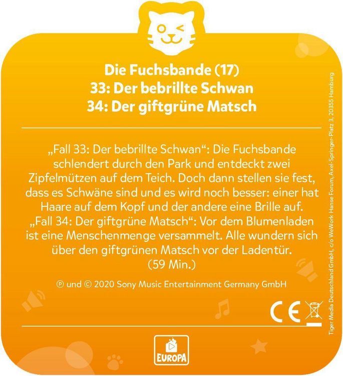 Produktbild: tigercard - Die Fuchsbande - 17: Schwan /Matsch
