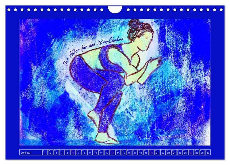 Produktbild: Farbige Yoga Kraftwelt - Yoga Asanas f&uuml;r die Chakren (Wandkalender 2027 DIN A4 quer), CALVENDO Monatskalender