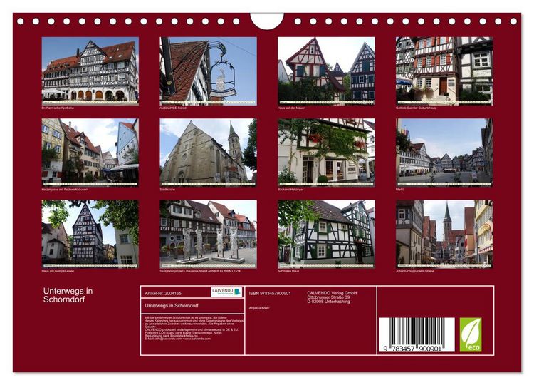 Produktbild: Unterwegs in Schorndorf (Wandkalender 2026 DIN A4 quer), CALVENDO Monatskalender
