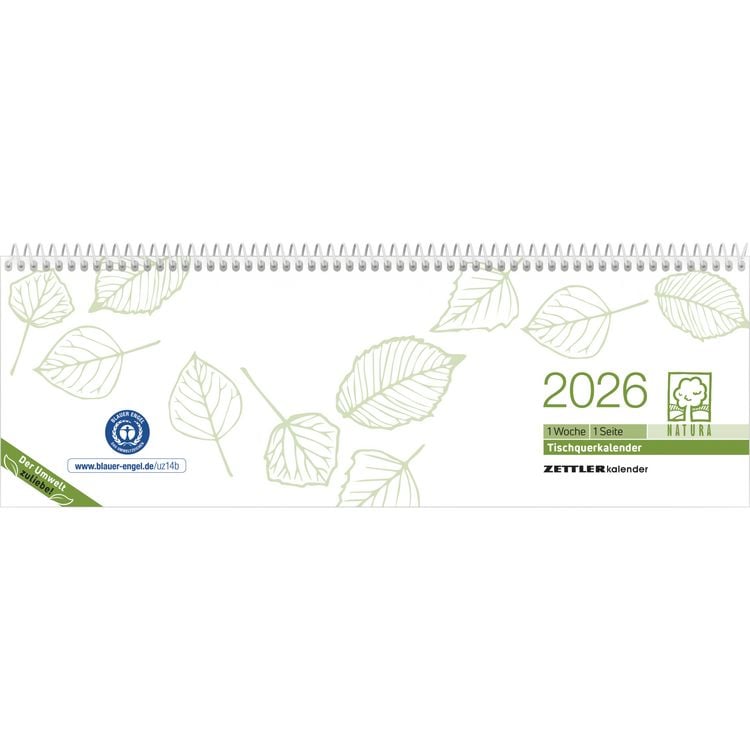 最終決算 1 - 29,6x9,9 - 2026 Recycling Tischquerkalender Woche 2 auf カレンダー
