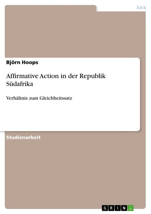 Produktbild: Affirmative Action in der Republik S&uuml;dafrika