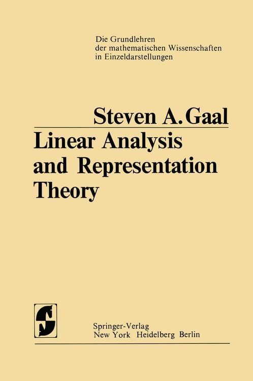 Produktbild: Linear Analysis and Representation Theory