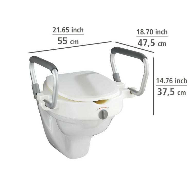 Produktbild: WC-Sitz Erh&ouml;hung mit St&uuml;tzgriffen Mod. Secura, mit Easy-Close Absenkautomatik