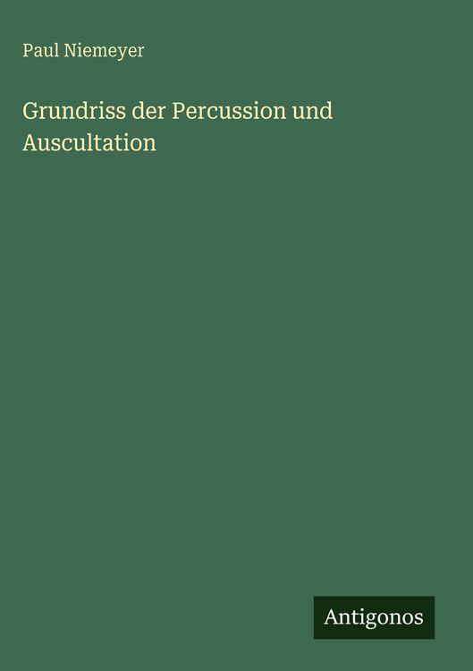 Produktbild: Grundriss der Percussion und Auscultation