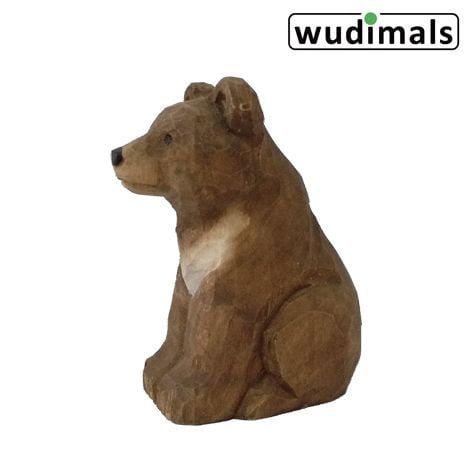 Produktbild: Wudimals A040466 - B&auml;renjunges, Bear Cub, handgeschnitzt aus Holz
