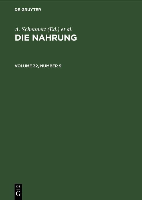 Produktbild: Die Nahrung. Volume 32, Number 9