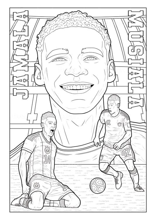 Produktbild: Fu&szlig;ball Malbuch - Tore, Siege & Triumphe SUPERSTARS Fu&szlig;ballhelden der EM 2024 &ndash; ab 8 Jahren mit 60 Ausmalbildern