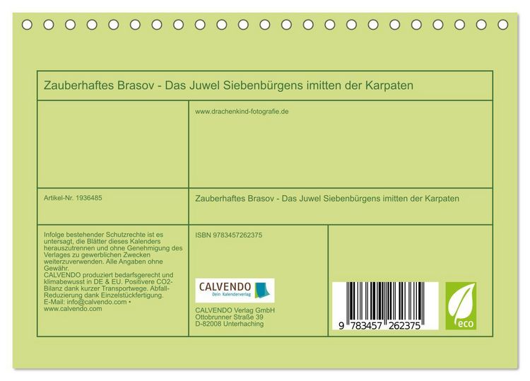 Produktbild: Zauberhaftes Brasov - Das Juwel Siebenb&uuml;rgens imitten der Karpaten (Tischkalender 2026 DIN A5 quer), CALVENDO Monatskalender