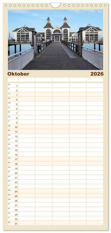 Produktbild: Familienplaner 2026 - Urlaubsparadies Insel R&uuml;gen mit 5 Spalten (Wandkalender, 21 x 45 cm) CALVENDO