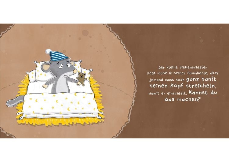 Produktbild: Streichel den Siebenschl&auml;fer - Ein Gute-Nacht-Mitmachbuch. F&uuml;r Kinder ab 2 Jahren