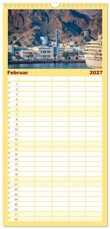 Produktbild: Familienplaner 2027 - Oman - Reiseziel Maskat und Salalah mit 5 Spalten (Wandkalender, 21 x 45 cm) CALVENDO