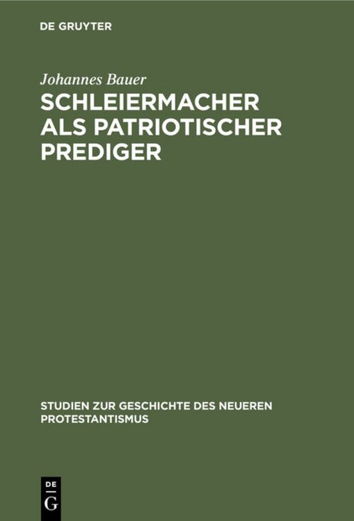 Produktbild: Schleiermacher als patriotischer Prediger