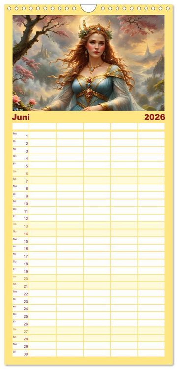 Produktbild: Familienplaner 2026 - Unsterbliche Mythen des Nordens mit 5 Spalten (Wandkalender, 21 x 45 cm) CALVENDO