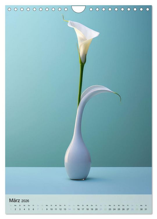 Produktbild: Blumenpracht in edlen Vasen (Wandkalender 2026 DIN A4 hoch), CALVENDO Monatskalender